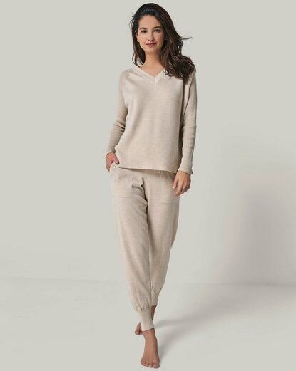 YOU LOOK PERFECT Merino Loungewear Set „Strickpullover Dorina & Strickhose Bella"
