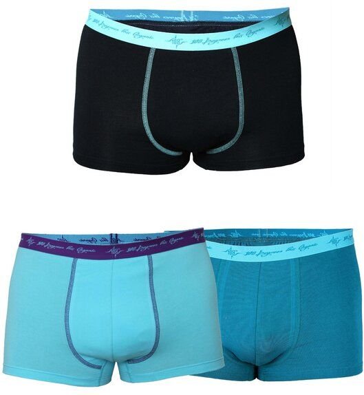 108 Degrees 6er Mix Pack Herren Retro Pants GOTS petrol / schwarz mint / aqua