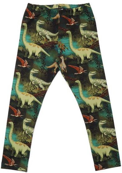 Babyleggings GOTS-zertifiziert aus Bio-Baumwolle grün mit Dinosaurier-Motiv – Walkiddy