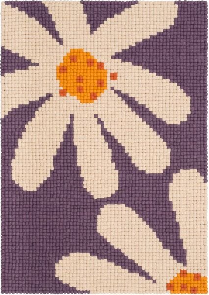 myfelt Filzkugelteppich Daisy rechteckig 100% Wolle