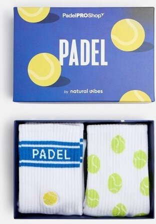 Natural Vibes 2-Pack Padel Socken | Bio GOTS | Geschenkset | Tennissocken | Herren Damen Socken |