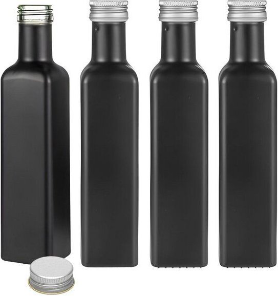 mikken Ölflaschen 250 ml matt schwarz mit Schraubdeckel + Etiketten