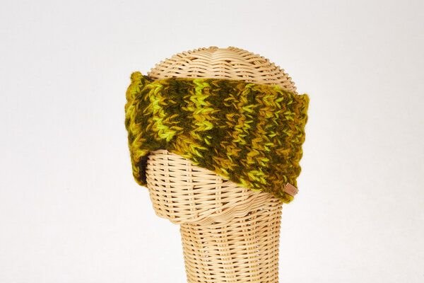 short'n'pietz Schurwollstirnband meliert, handgestrickt