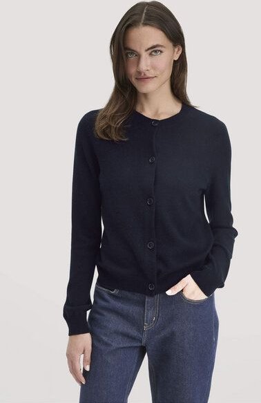 hessnatur Strick Jacke Regular aus Schurwolle mit Kaschmir