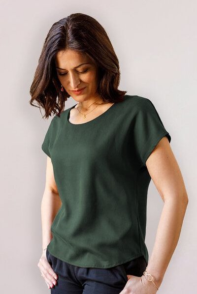 l'amour est bleu Kurzarmbluse aus Tencel