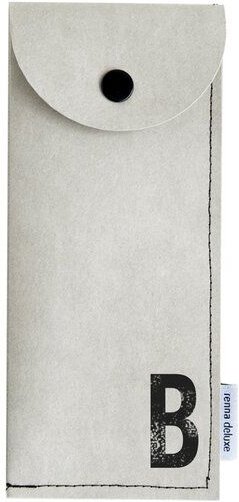 renna deluxe Stifteetui mit Monogramm, vegan, Federmäppchen, schwarz, braun, grau