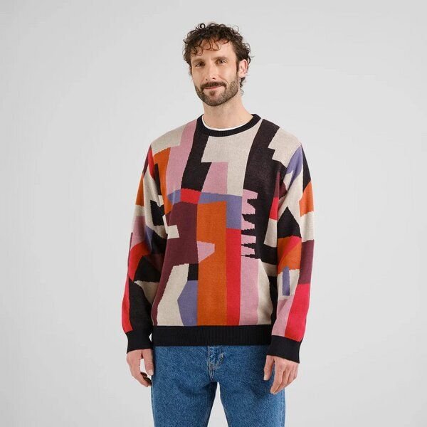 DEDICATED Herren Strickpullover Sweater MORA Abstract Chaos