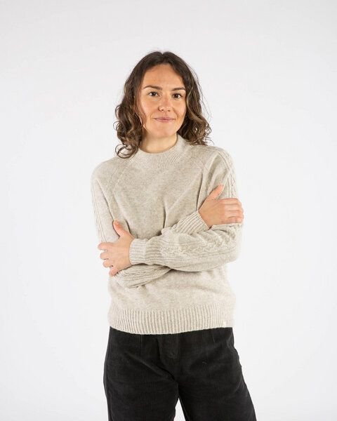 Matona Strickpullover mit Zopfmuster für Frauen aus Bio-Baumwolle und Lammwolle / Cable Knit Sweater