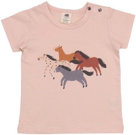 Bio-Baby T-Shirt Rosa Pferde - Walkiddy - Nachhaltige Bio-Baumwolle, bequem und umweltfreundlich. Perfekt für Kleinkinde...