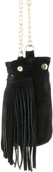 GLOBO Fair Trade Mini-Beuteltasche mit Fransen, Ökoleder