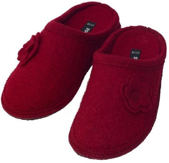 Bacinas Warme Filzblume Hausschuhe Damen Schurwolle Wollwalk Filzsohle