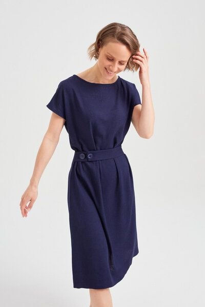 AYANI Sati | Midi Sommerkleid aus ECOVERO und Leinen