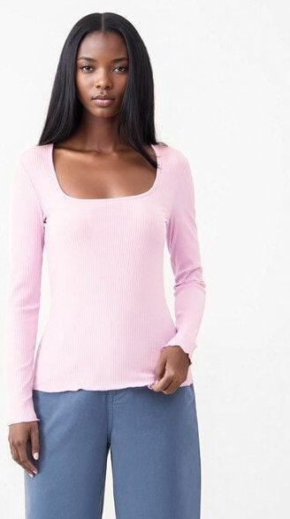 Givn Berlin Geripptes Longsleeve GBPATTY slim Fit aus Bio-Baumwolle