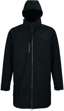 NEOBLU Unisex Softshellmantel lange Jacke Wasserdicht mit abnehmbare Kapuze Fleecefutter innen