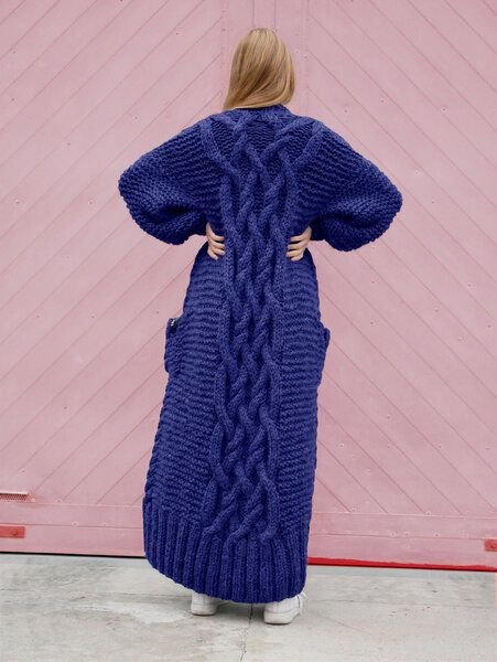 PANAPUFA lange Strickjacke aus Merinowolle