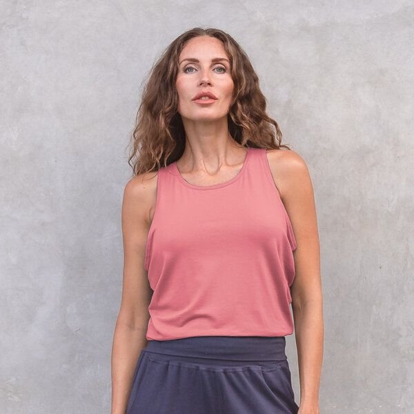 Jaya MADITA - Damen - luftiges Top mit offenem Rücken aus Tencel-Baumwoll-Mix