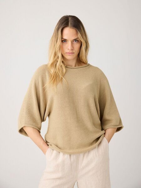 KnowledgeCotton Apparel Leichter Pullover mit Fledermausärmeln aus Bio-Baumwolle