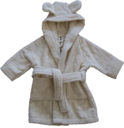 Leela Cotton Baby Kinder Bademantel mit Kapuze