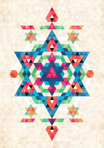 Photocircle Poster / Leinwandbild - Bohemian Kilim Diamond