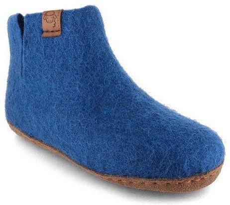 WoolFit Yeti Kids Hüttenschuhe aus 100% Wolle mit Ledersohle