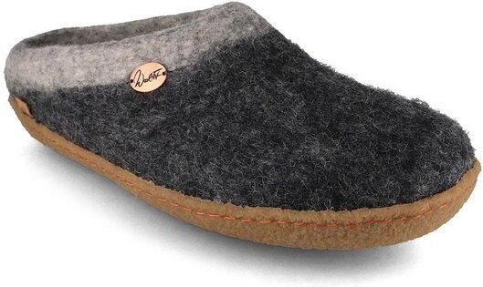 WoolFit Sherpa Barfuß-Hausschuhe unisex Filz-Pantoffeln mit Naturgummisohle, nachhaltig aus 100% Wolle