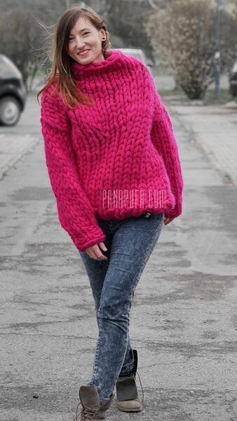 PANAPUFA 100% WOLLE chunky strickpullover