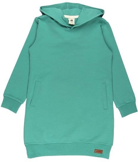 Kinder Kapuzenkleid GOTS zertifiziert – Bio-Baumwolle, Grün, langärmelig, weich & bequem, wärmend, alltagstauglich | Wal...