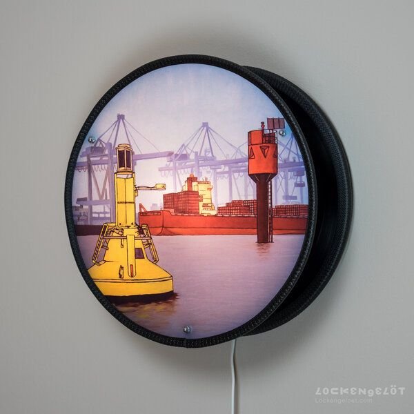 Lockengelöt Wandleuchte Vinyl-O-Plex "Boje, Tonne, Terminal", Jakobus Durstewitz, Hamburg