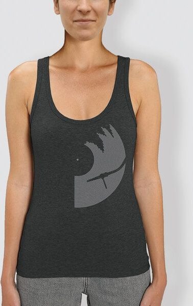 little kiwi Damen Tank Top, „Vinyl“, Dark Heather Grey