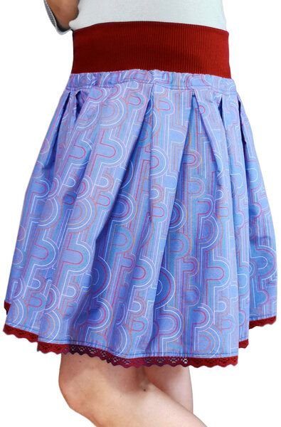 liebewicht FaltenRock Rock blau bunt gemustert für Damen aus Biobaumwolle