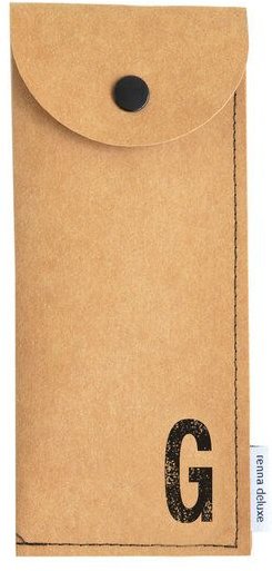 renna deluxe Stifteetui mit Monogramm, vegan, Federmäppchen, schwarz, braun, grau