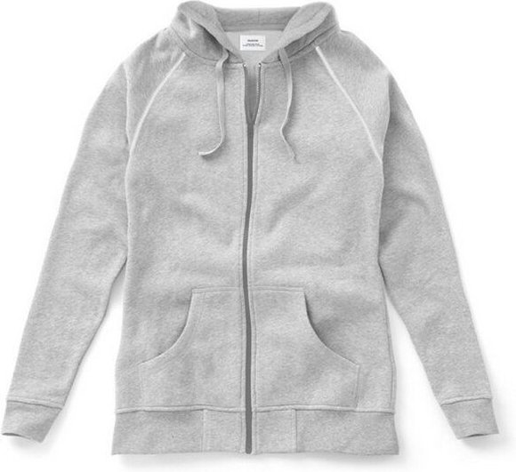 ege organics Damen Kapuzenjacke Bio-Baumwolle Hoodie Grau-Melange
