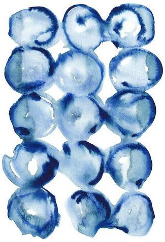 Photocircle Poster / Leinwandbild - Indigo Watercolor Circles Pattern
