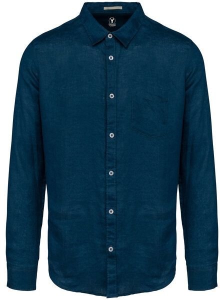 YTWOO Leinenhemd für Herren aus 100% Leinen mit Kragen