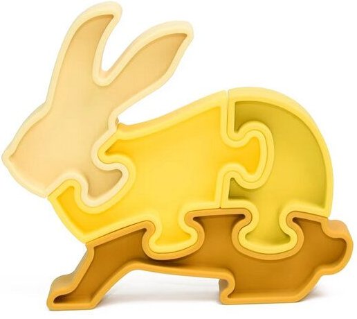 PETIKIDS Montessori-Lernspielzeug – 3D-Puzzle „Hase“ aus Silikon – Lernspielzeug