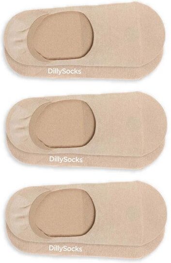 DillySocks 3er-Pack Invisible Socken aus Biobaumwoll-Mix