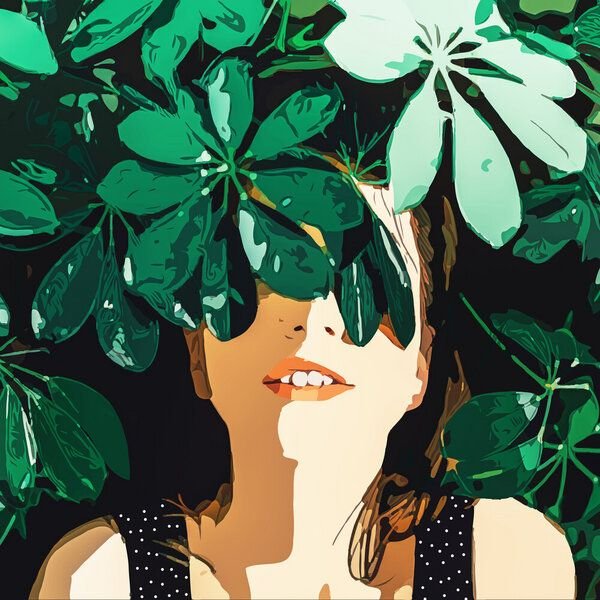 Photocircle Poster / Leinwandbild - Blinded By Leaves