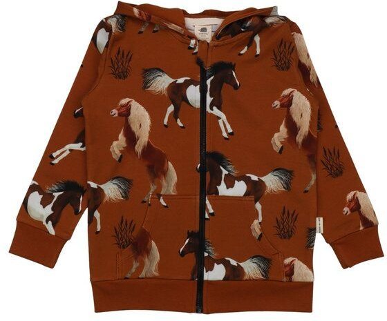 Kleinkinder Sweatjacke Joyful Horses mit Kapuze aus weicher Baumwolle von Walkiddy