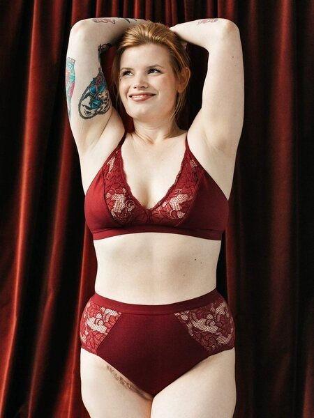 erlich textil Margarete Taillenslip mit Spitze aus weichem Modal, made in Europe