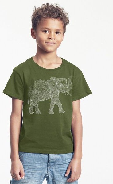 Peaces.bio - handbedruckte Biomode Bio-Kinder T-Shirt "Babyelefant"