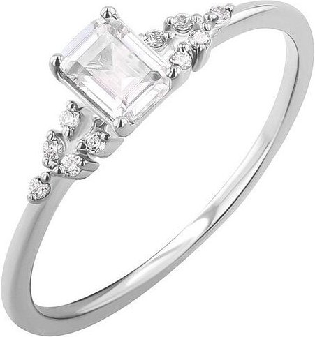 Eppi Verlobungsring mit Moissanit in Emerald-Form Adva