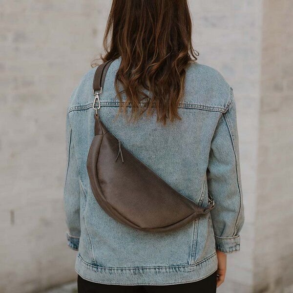 BOWLEANIES TASCHEN Moon Bag aus Lederfaserstoff