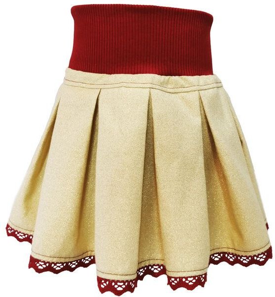 liebewicht Faltenrock Rock gold Glitzer für Mädchen aus Biobaumwolle