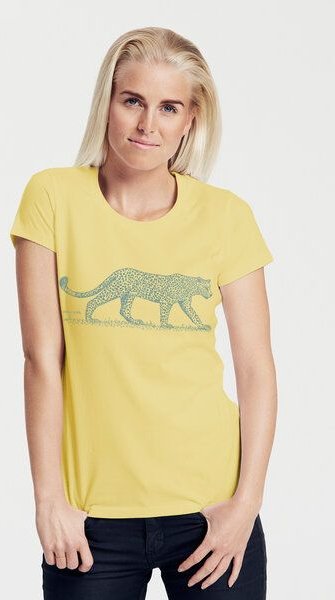 Peaces.bio - handbedruckte Biomode Bio-Damen-T-Shirt "Leopard"