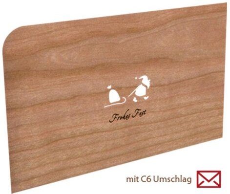 holzpost Weihnachtspostkarte aus Holz