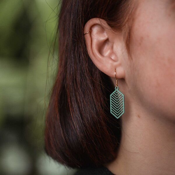 feinformart Ohrringe / Ohrhänger aus Holz - Geometric