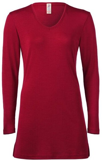 Engel natur Damen Long-Schlaf-Shirt langarm Bio-Schurwolle/Seide