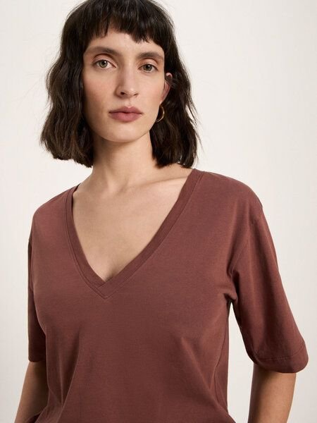 LANIUS Shirt mit V-Ausschnitt (GOTS)