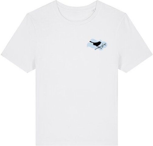 Spangeltangel Damenshirt "Vogel", T-Shirt, gedrucktes Vogelmotiv, für Frauen, Biobaumwolle