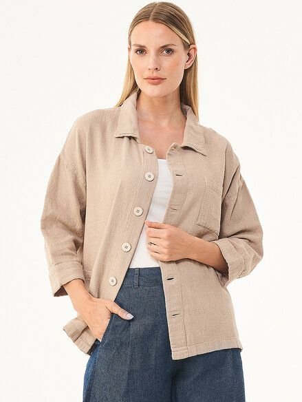 ORGANICATION Hemdbluse aus Leinen-Bio-Baumwolle Mix mit LENZING ECOVERO
